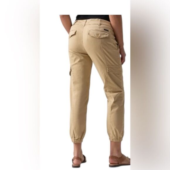 NWT Sanctuary Women’s Rebel Cropped Khaki Cargo Joggers Pants Ankle Cuff Size 27 - Picture 2 of 8